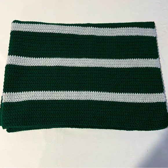 Knit Blanket Harry Potter Slytherin Throw Blanket Handmade Crochet